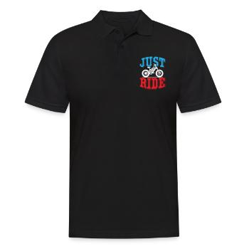 Just Ride E Bike - Männer Poloshirt - Schwarz - Vorne - Kai (181cm)