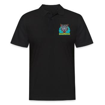 Kasachstan Astana National Tier Herkunft UdSSR - Männer Poloshirt - Schwarz - Vorne - Kai (181cm)