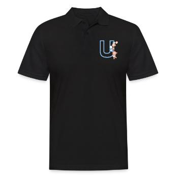 Lettre u bleue ours - Polo Homme - noir - Devant - Kai (181cm)