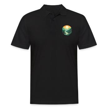 Landschaft Natur - Männer Poloshirt - Schwarz - Vorne - Kai (181cm)