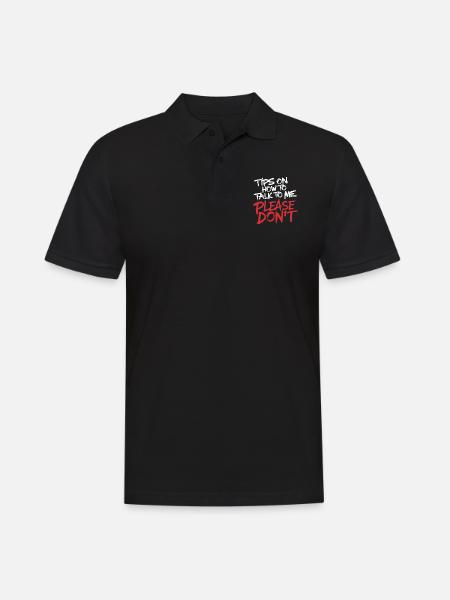 Introverti et sans conversation - Polo Homme - noir