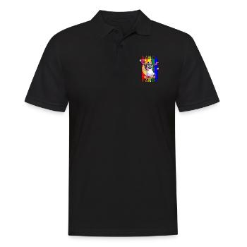 "Dance like a Unicorn Panda" - Männer Poloshirt - Schwarz - Vorne - Kai (181cm)