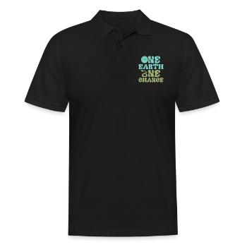 One Earth One Chance Earth Day Environmental Plane - Men's Polo Shirt - black - Front - Kai (181cm)