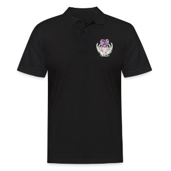07. Liebesseele - Männer Poloshirt - Schwarz - Vorne - Kai (181cm)