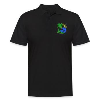 Palme Insel Ozean - Männer Poloshirt - Schwarz - Vorne - Kai (181cm)