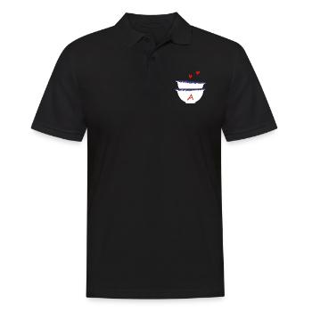 Lettre A bols breton - Polo Homme - noir - Devant - Kai (181cm)