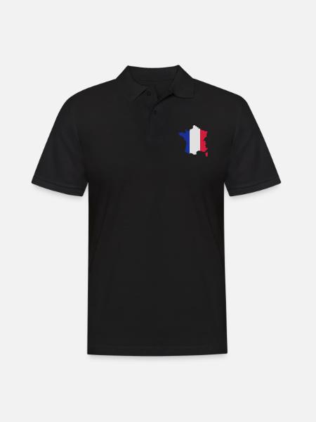 frankreich_landflagge - Männer Poloshirt - Schwarz