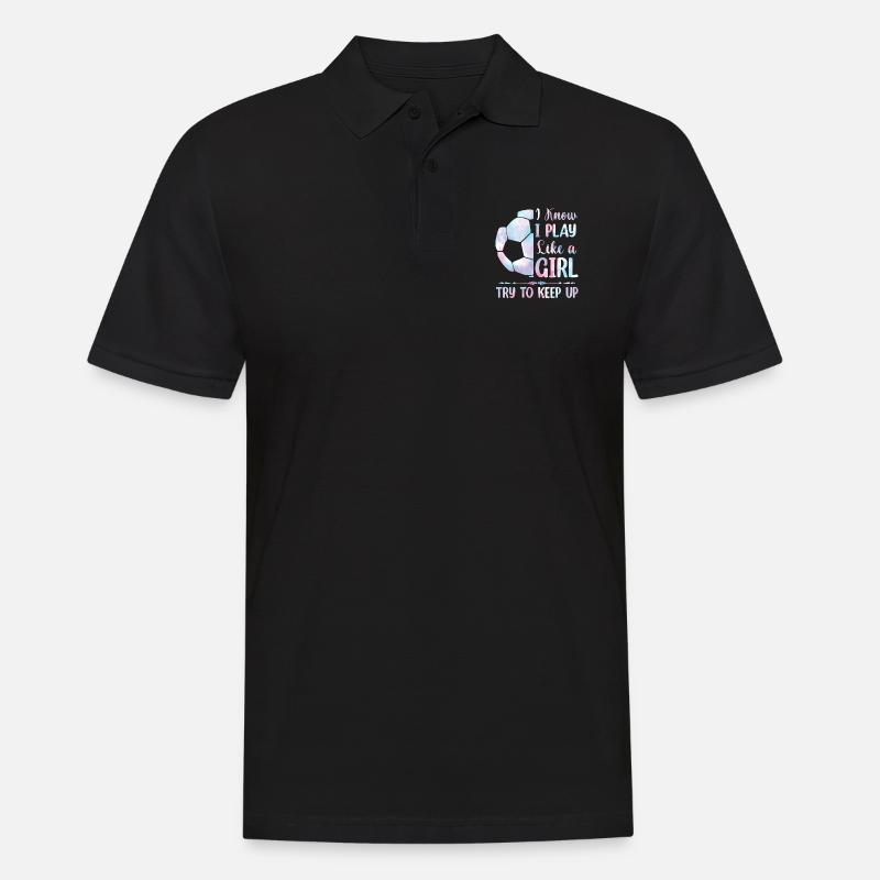 Fußball Mädchen - Männer Poloshirt - Schwarz