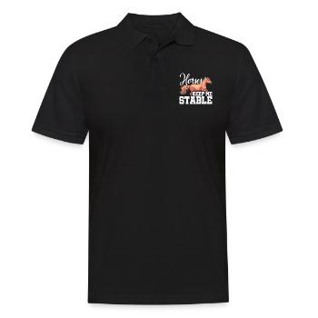 Horses Keep Me Stable Horse Lover Equestrian Horse - Männer Poloshirt - Schwarz - Vorne - Kai (181cm)