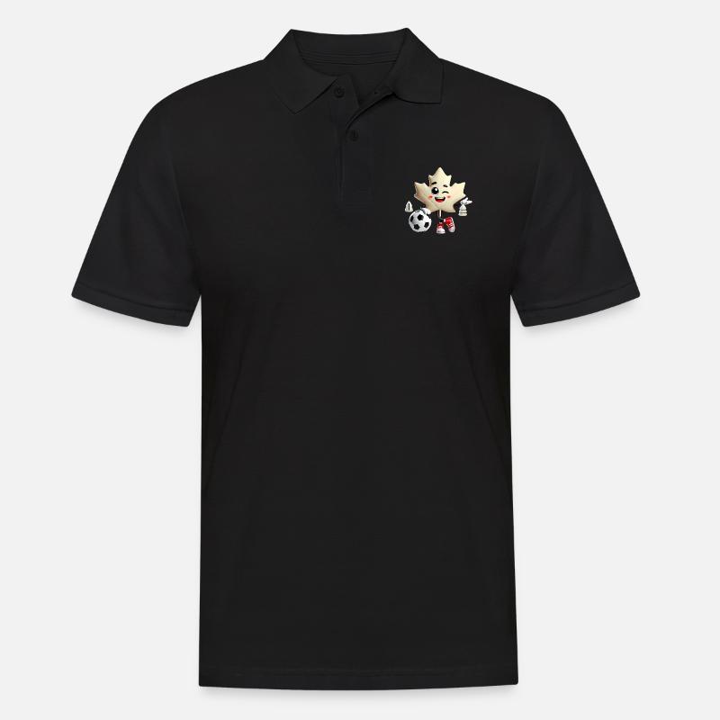 Mascotte de soccer de la feuille d’érable du Canada - Polo Homme - noir