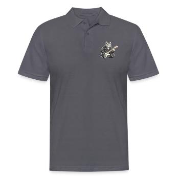 Chat jouant de la guitare - Polo Homme - charbon - Devant - Nico (186cm)