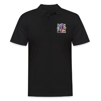 Squelette amateur de café avec chien - Polo Homme - noir - Devant - Kai (181cm)