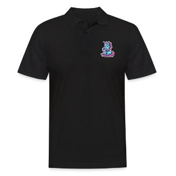 Conception de dessin animé de licorne dégoulinante originale - Polo Homme - noir - Devant - Kai (181cm)