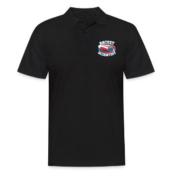Racket Scientist Badminton Player Shuttlecock Spor - Männer Poloshirt - Schwarz - Vorne - Kai (181cm)