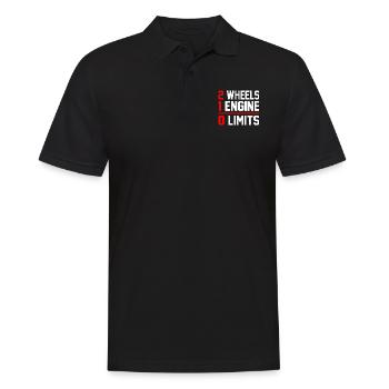 2 Wheels 1 Enginee 0 Limits Dirt Biker Motorcycle - Männer Poloshirt - Schwarz - Vorne - Kai (181cm)