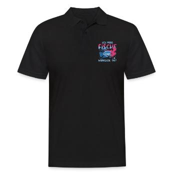 Fischen Angler Fischzucht Geschenk Lustiges Fisch - Männer Poloshirt - Schwarz - Vorne - Kai (181cm)