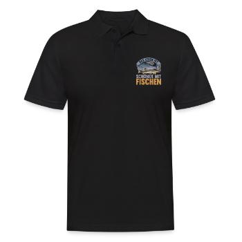 Fischzüchter Angler Fische Lustiges Geschenk Fisch - Männer Poloshirt - Schwarz - Vorne - Kai (181cm)