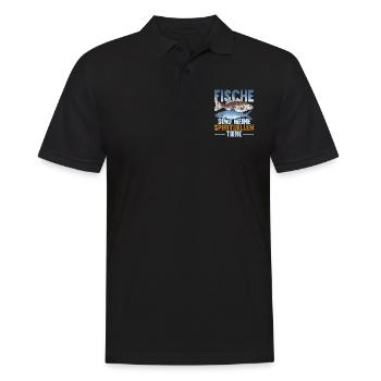 Fische sind meine spirituellen Tiere Angler Fisch - Männer Poloshirt - Schwarz - Vorne - Kai (181cm)