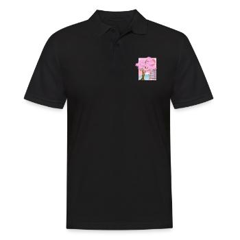 Cherry Blossom Tree Japan Aesthetics Gift Sakura - Men's Polo Shirt - black - Front - Kai (181cm)