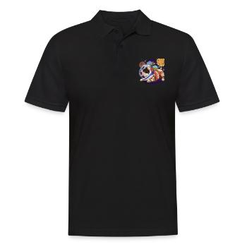 Astronaut Hunde Geschenk Englische Bulldogge - Männer Poloshirt - Schwarz - Vorne - Kai (181cm)