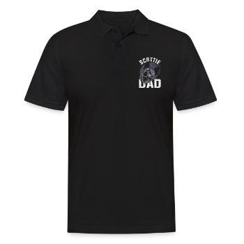 Scottie Papa Vatertag Geschenk Scottish Terrier - Männer Poloshirt - Schwarz - Vorne - Kai (181cm)