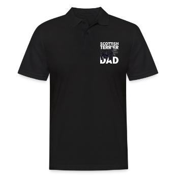 Scottie Papa Hunde Vatertag Scottish Terrier - Männer Poloshirt - Schwarz - Vorne - Kai (181cm)