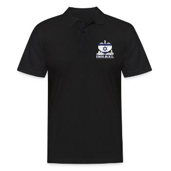 Drapeau israélien Cadeau de cœur J’aime Israël - Polo Homme - noir - Devant - Kai (181cm)
