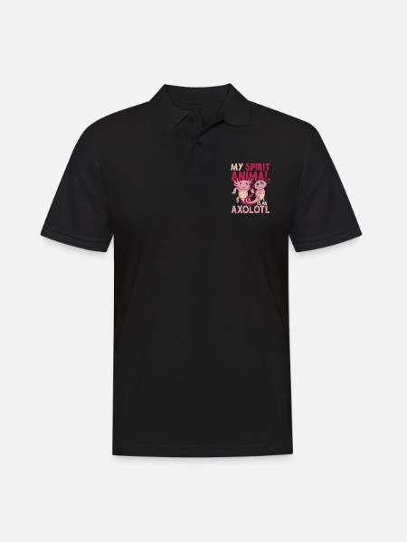 Salamander Mein spirituelles Tier ist ein Axolotl - Männer Poloshirt - Schwarz