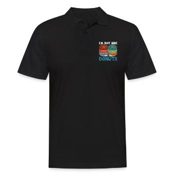 Drôle de cadeau je suis juste là pour les beignets - Polo Homme - noir - Devant - Kai (181cm)