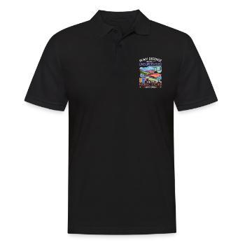 Knitting Seamstress Flower Sewing Machine Gift Sewing - Men's Polo Shirt - black - Front - Kai (181cm)