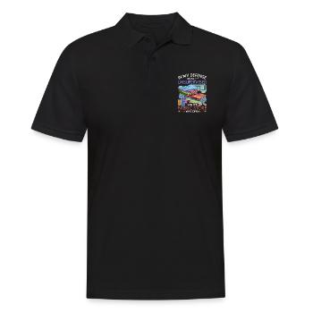 Seamstress Vintage Flower Sewing Machine Gift Sewing - Men's Polo Shirt - black - Front - Kai (181cm)