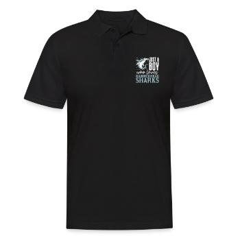 Shark Only one boy who loves hammerhead sharks Hammerhead shark - Men's Polo Shirt - black - Front - Kai (181cm)