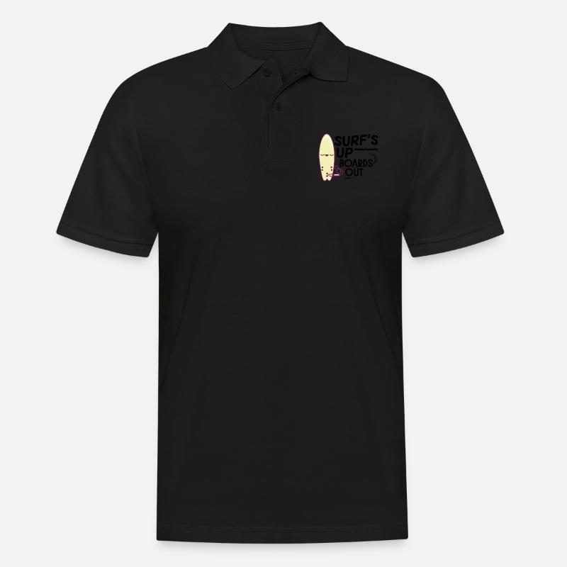 cooles Surfbrett - Männer Poloshirt - Schwarz