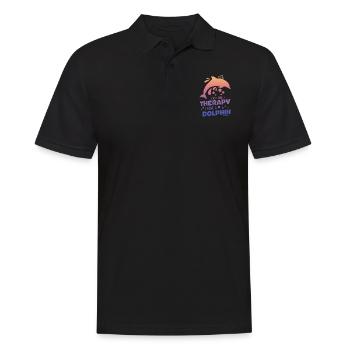 Delfin Delfinschule Säugetier Meer Delfinarium - Männer Poloshirt - Schwarz - Vorne - Kai (181cm)