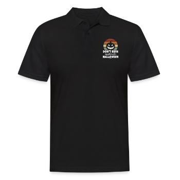 Halloween Monster Kürbis Sunset - Männer Poloshirt - Schwarz - Vorne - Kai (181cm)