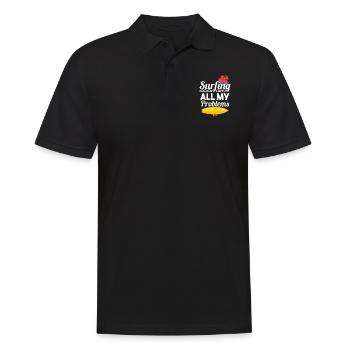 Surfbrett - Männer Poloshirt - Schwarz - Vorne - Kai (181cm)