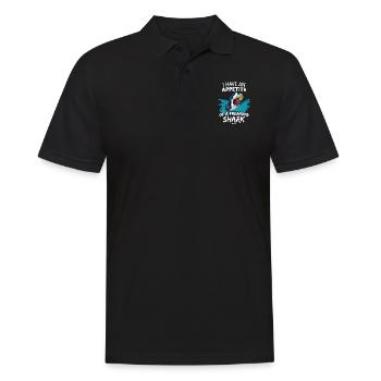 J’ai faim comme un requin fou - Polo Homme - noir - Devant - Kai (181cm)