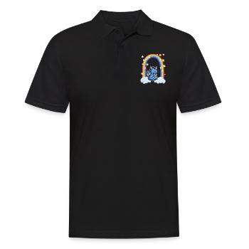Drache Regenbogen Wolke Sterne - Männer Poloshirt - Schwarz - Vorne - Kai (181cm)