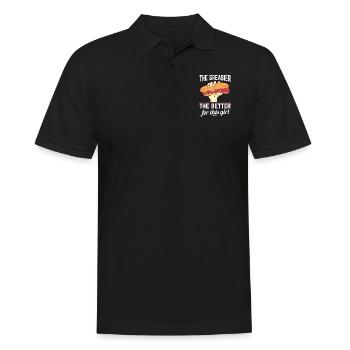 Girl Woman Sandwich Fast Food - Men's Polo Shirt - black - Front - Kai (181cm)
