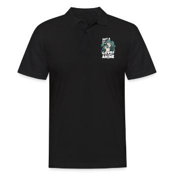 I Love Anime Japan Manga Cosplay Nerd Gift - Men's Polo Shirt - black - Front - Kai (181cm)