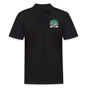 Wald Abenteuer Berge Bäume Naturschutz - Männer Poloshirt - Schwarz - Vorne - Kai (181cm)
