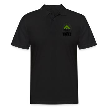 schöne Bäume im Wald beim Camping - Männer Poloshirt - Schwarz - Vorne - Kai (181cm)