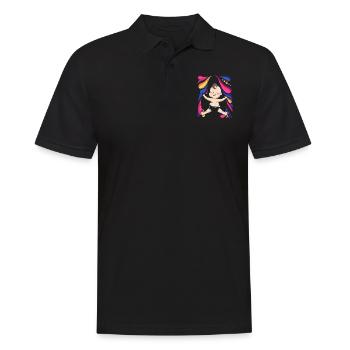 Baby mit buntem Muster und Windel - Männer Poloshirt - Schwarz - Vorne - Kai (181cm)