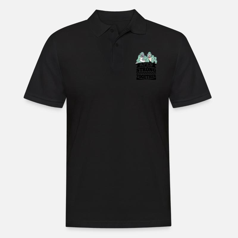 Apes Strong Together - Männer Poloshirt - Schwarz