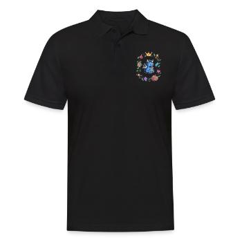 Kinder Drache Fabelwesen Märchen - Männer Poloshirt - Schwarz - Vorne - Kai (181cm)