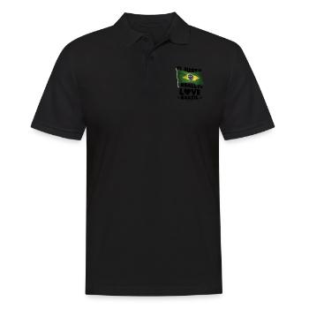 Brasilien - Männer Poloshirt - Schwarz - Vorne - Kai (181cm)