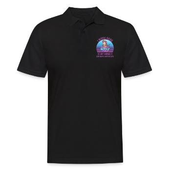 arbeiten Affe Büro Äffchen Spruch - Männer Poloshirt - Schwarz - Vorne - Kai (181cm)