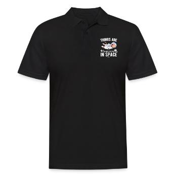 dog science universe galaxy - Men's Polo Shirt - black - Front - Kai (181cm)