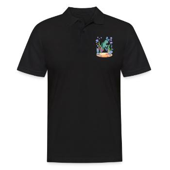 Turtle celebrates birthday party in the sea - Men's Polo Shirt - black - Front - Kai (181cm)