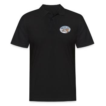 Lynx et neige - Chat - Animaux de compagnie - Polo Homme - noir - Devant - Kai (181cm)